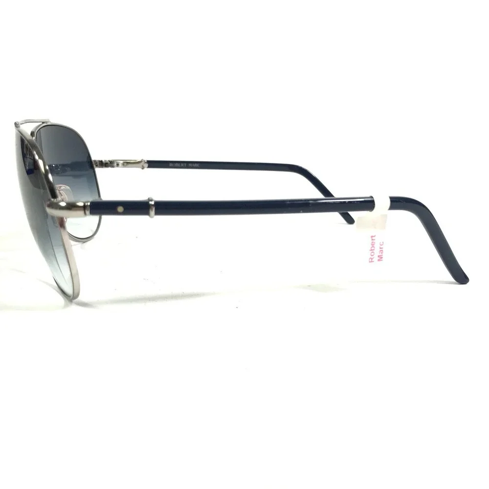Robert Marc Sunglasses RM 776-364 Blue Silver Round Frames with Blue Lenses